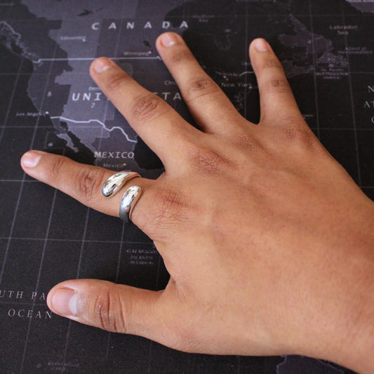 Anillo Ajustable Plata 925 Minimalista Amor Elegante Unisex Plateado