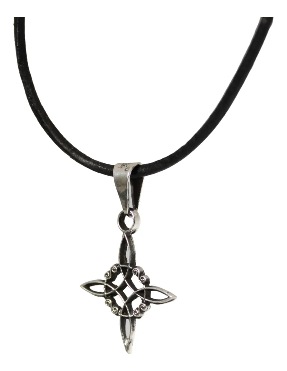 Dije Collar De Plata 925 Mujer Nudo De Bruja Celta Protector Plateado