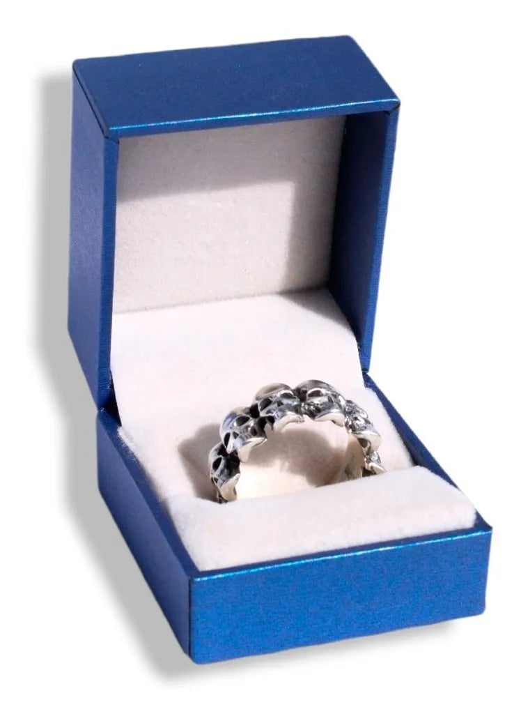 Anillo Cráneos Calaveras Plata Esterlina 925 Hombre Mujer