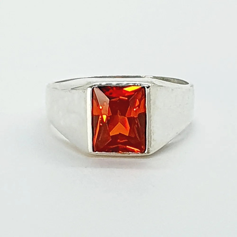 Anillo Diego Plata 925 Zirconia 8x10mm Diseño Exclusivo Nice