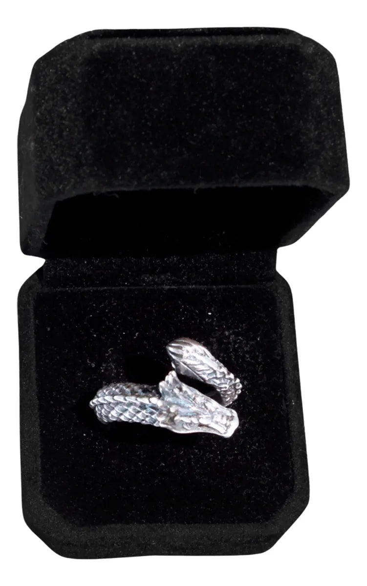 Anillo Hombre Plata 925 Dragón Ajustable Joyería Fina Nueva Plateado