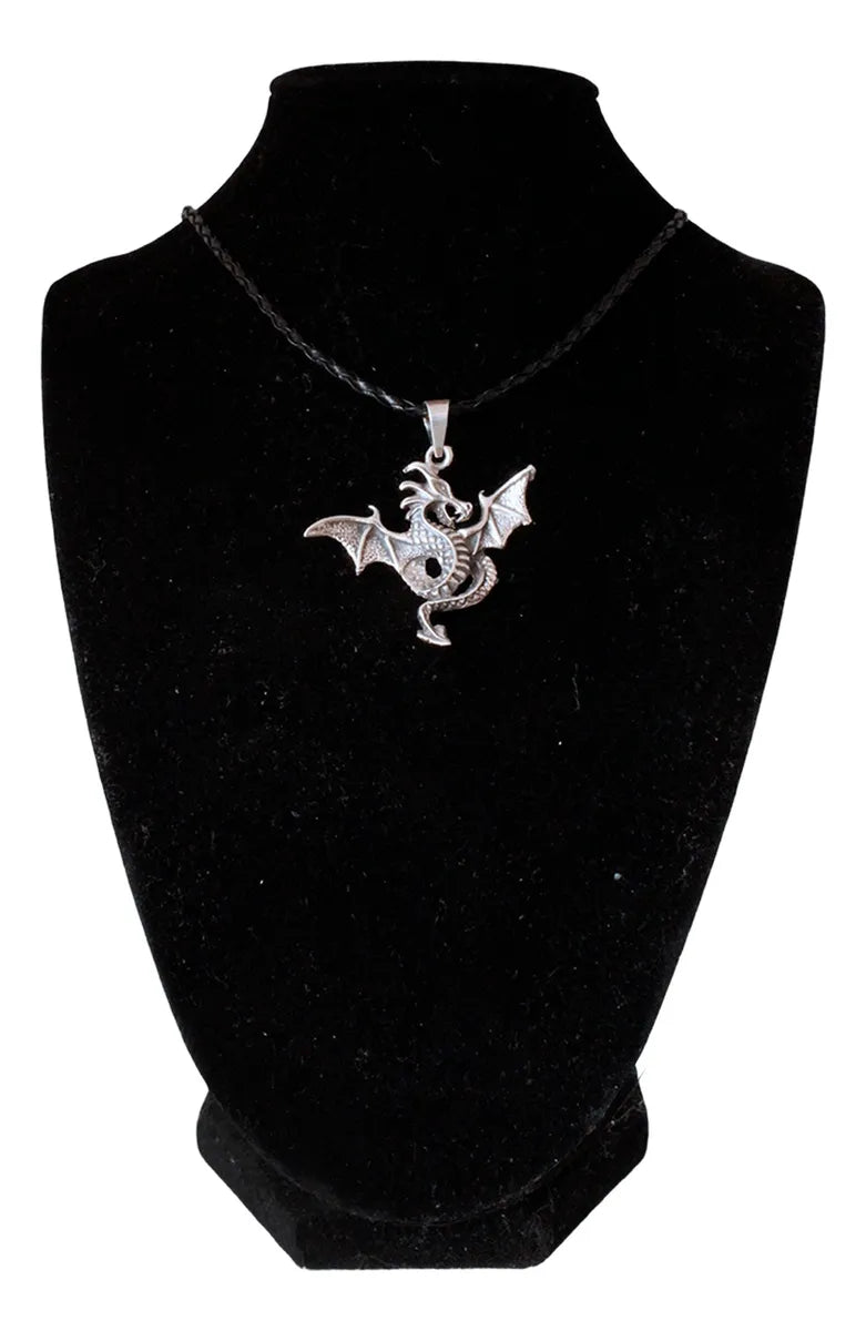 Dije Dragón Alado Plata 925 Collar Hombre Mujer Joyería Plateado