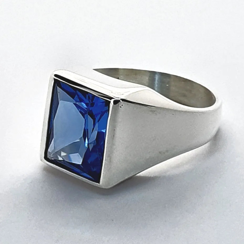 Anillo Carlos Aguamarina 10x12mm Plata 925