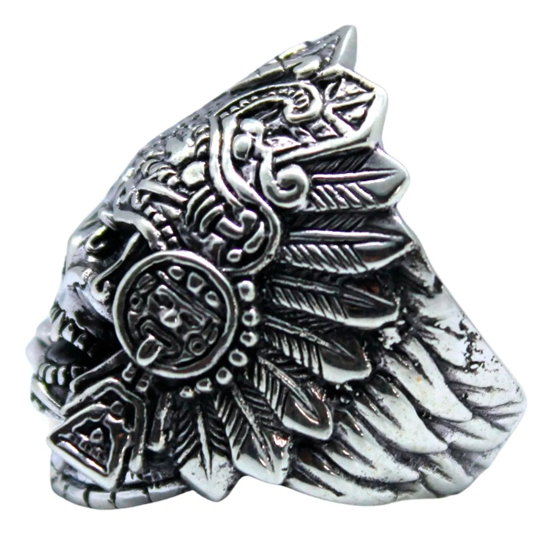 Anillo Hombre Plata 925 Mictlantecuhtli Dios Muerte Macizo