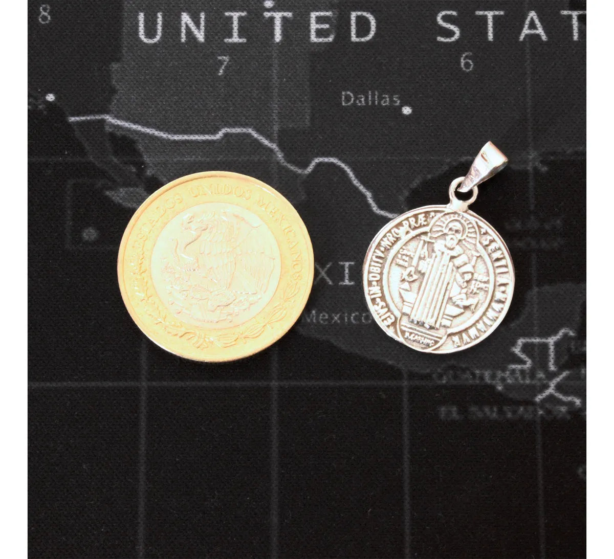 Medalla San Benito Plata 925 Dije Collar Protección Unisex Plateado