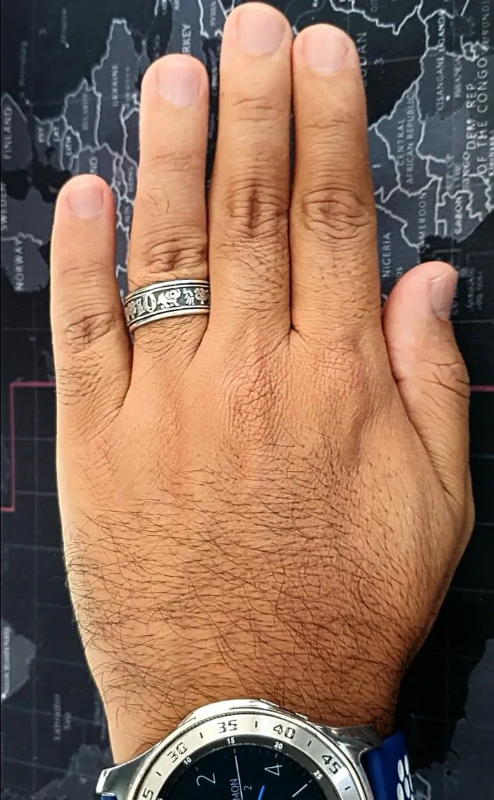 Anillo Giratorio Plata 925 Amuleto Suerte Hombre Mujer Taxco