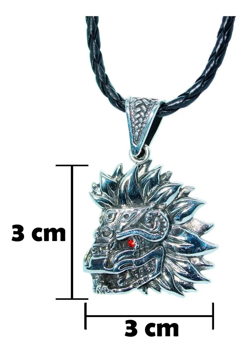 Dije Kukulkán Serpiente Emplumada Maya Plata 925 Con Cordón
