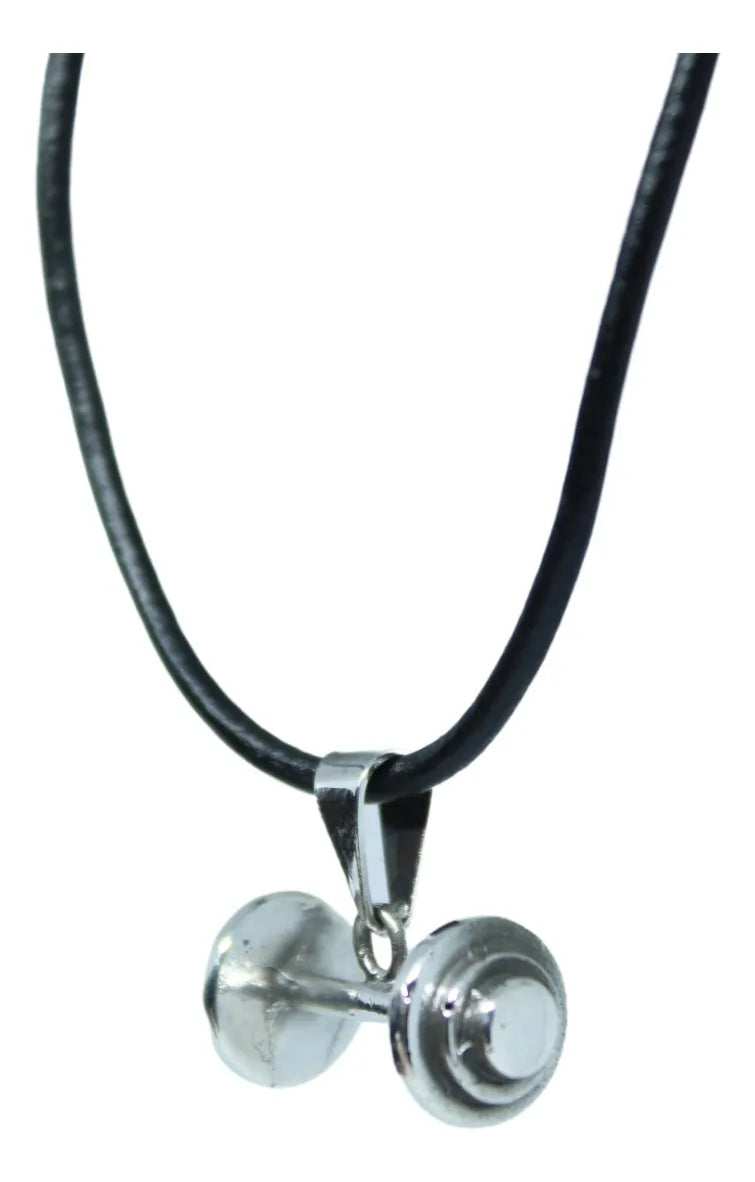 Kit Dije Mancuerna Plata 925 Cordón Piel Y Argollas De Plata