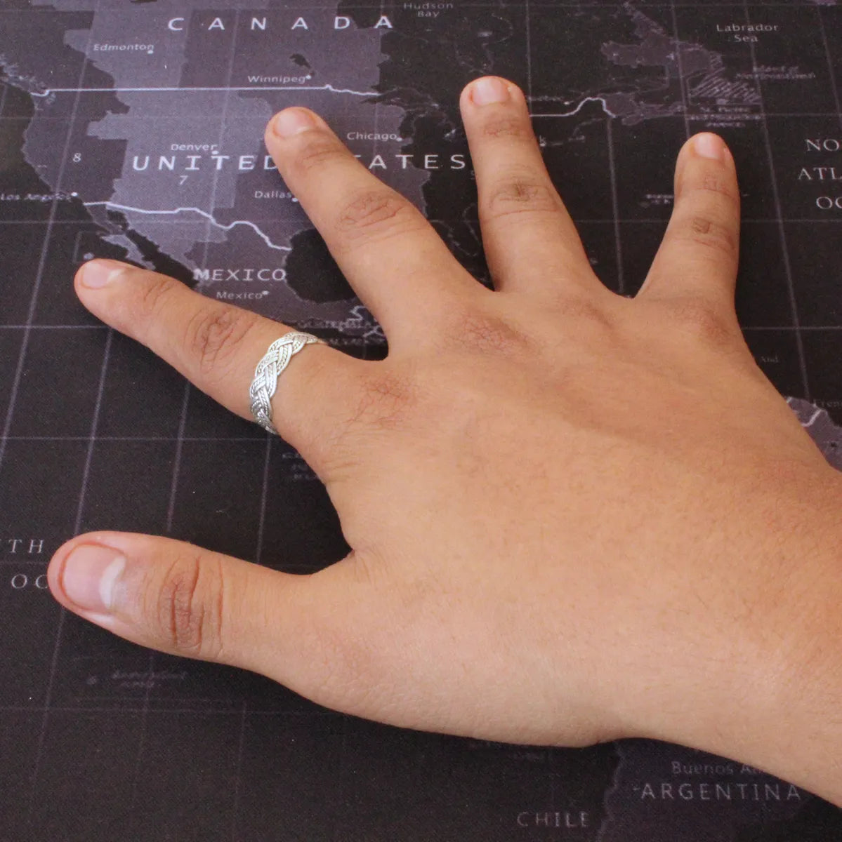 Anillo Entrelazado Plata 925 Argolla 5mm Hombre Mujer Unisex