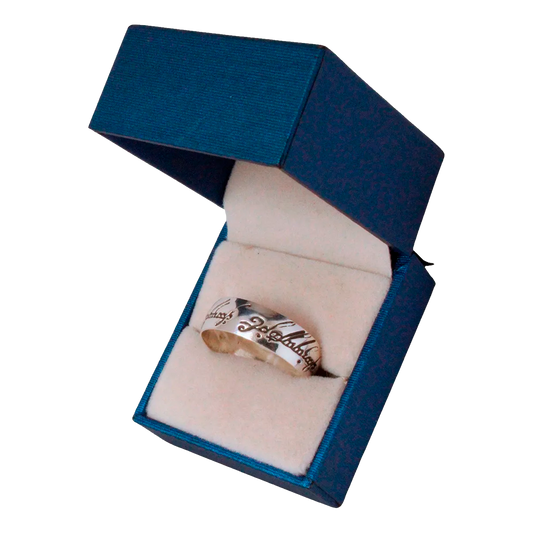 Anillo Plata 925 Unisex Argolla inspirada en El Señor de los Anillos (Hecho en Taxco)