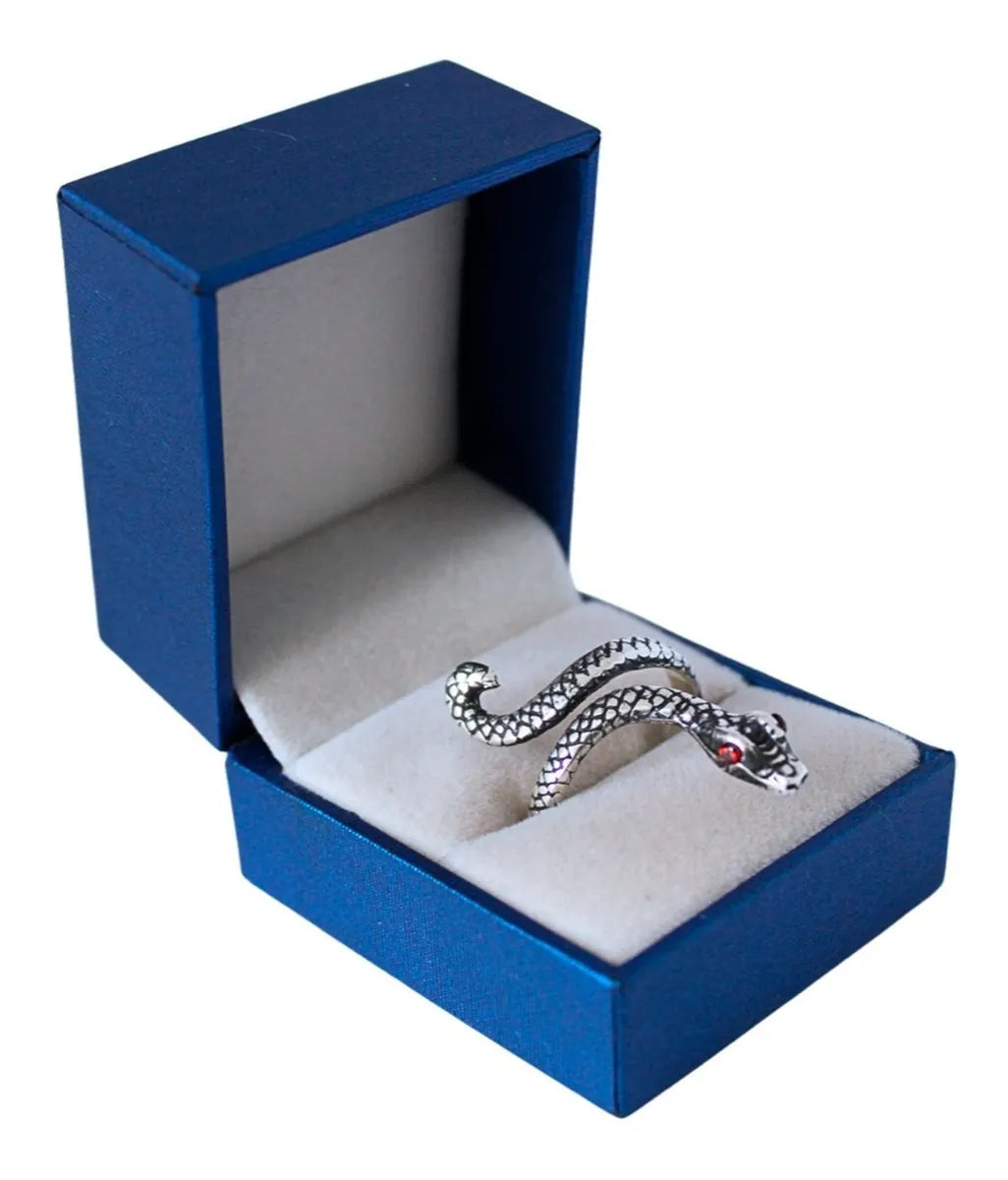 Anillo Serpiente Plata 925 Ojos Rojos Víbora Unisex Unitalla | Joyería Gamma