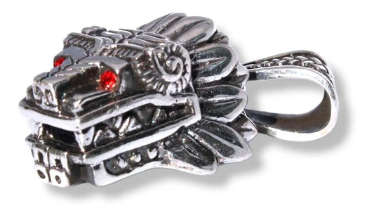 Dije Quetzalcóatl Dios Serpiente Emplumada Plata Fina 925