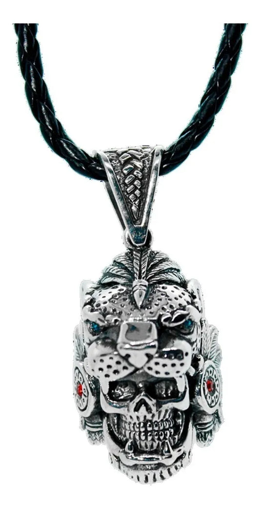 Dije Guerrero Jaguar Azteca Plata 925 Hombre Maya