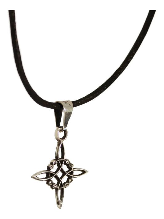 Dije Collar De Plata 925 Mujer Nudo De Bruja Celta Protector Plateado