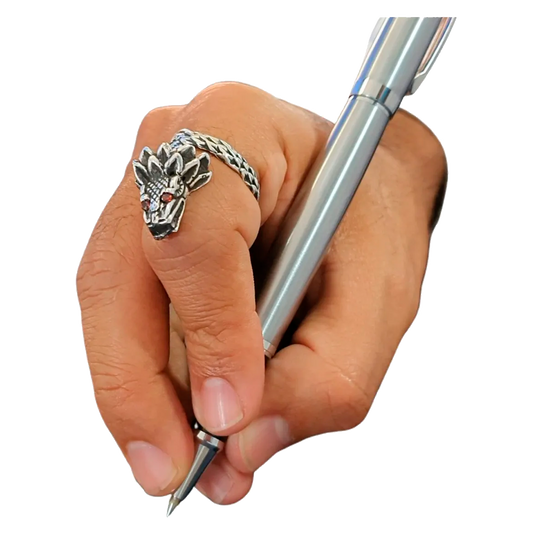 Anillo Quetzalcóatl Hombre Plata 925 Maciza Ajustable | Joyería Gamma