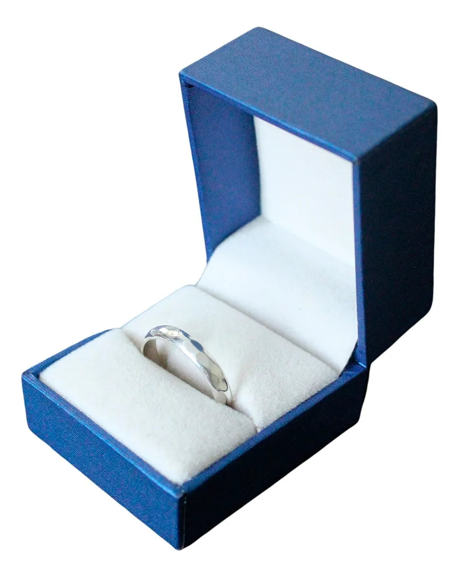 Anillo Martillado 4mm Plata 925 Argolla Matrimonio Boda