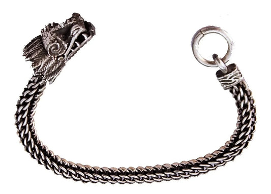 Pulsera Quetzalcóatl Plata 925 Pulso Tipo Bali Hombre Azteca