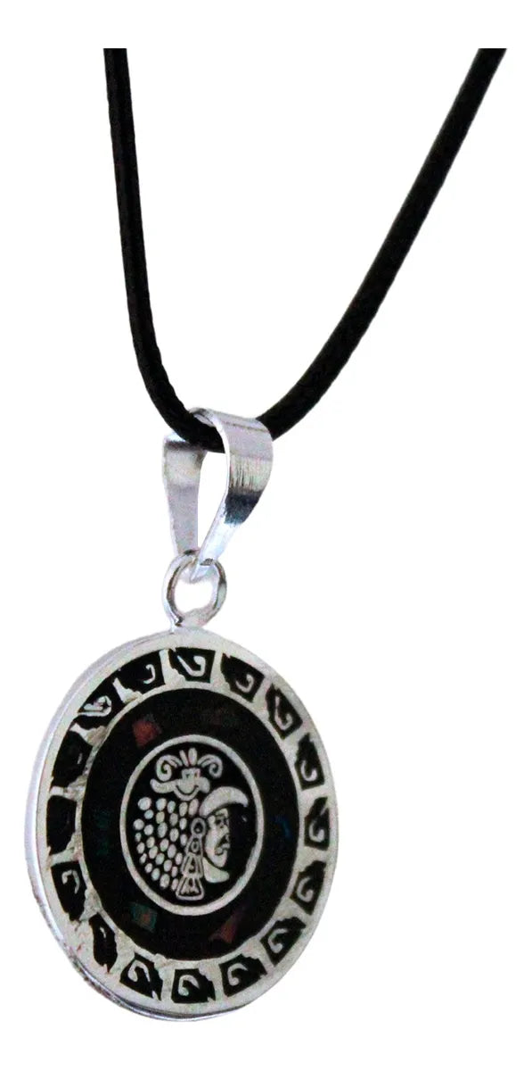 Dije Calendario Azteca Ópalo Guerrero Jaguar Plateado Plateado