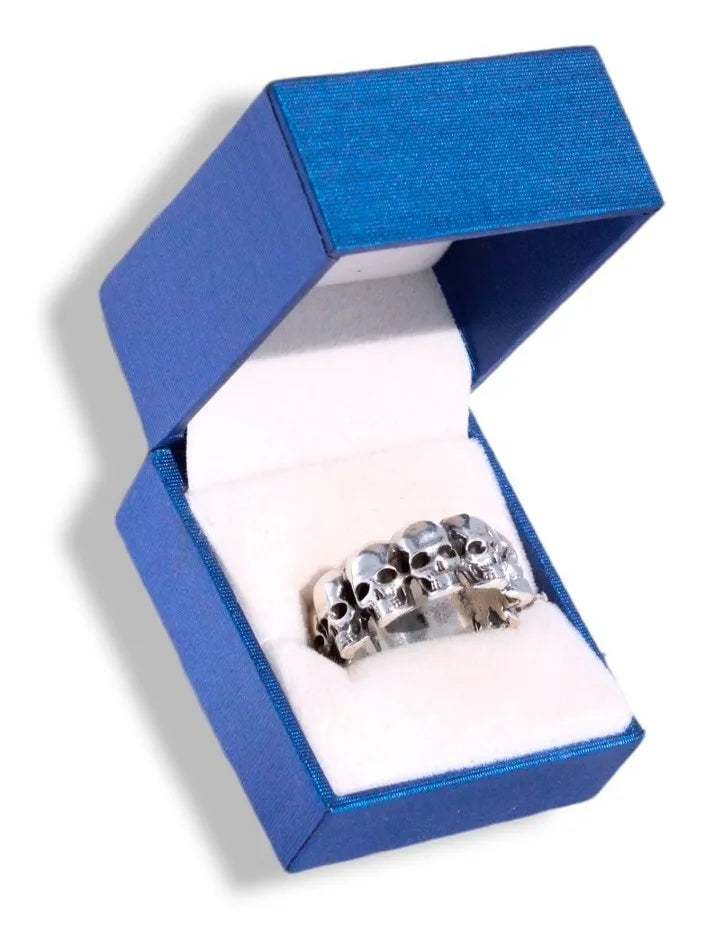 Anillo Cráneos Calaveras Plata Esterlina 925 Hombre Mujer