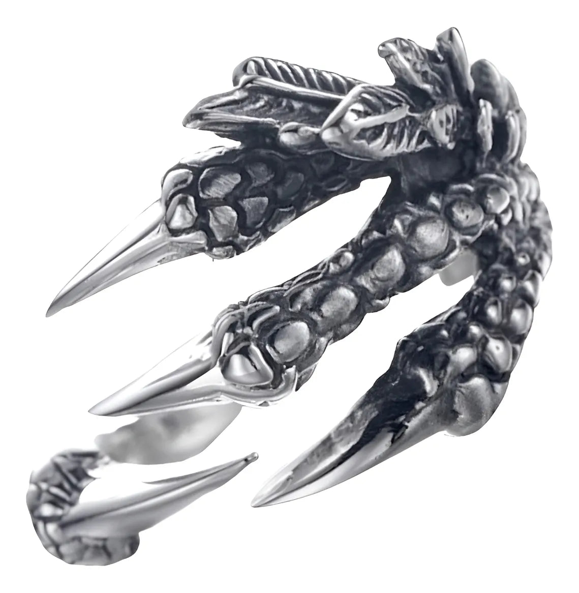 Anillo Plata 925 Hombre Garra Dinosaurio Ajustable Taxco