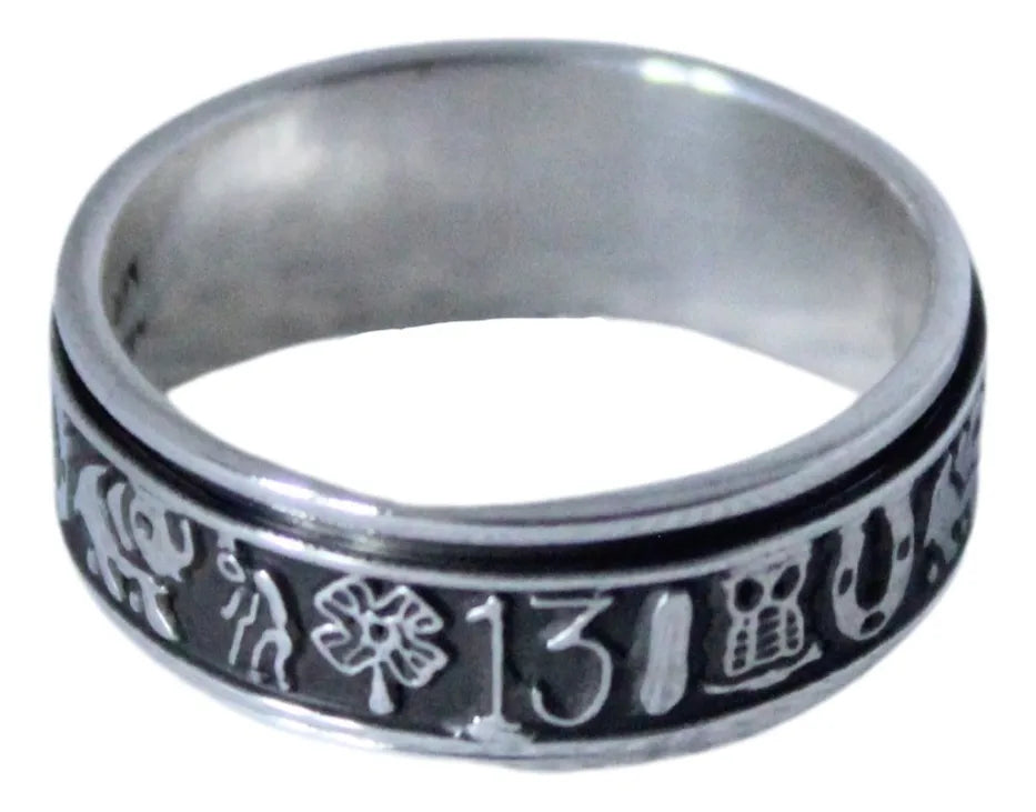 Anillo Giratorio Plata 925 Amuleto Suerte Hombre Mujer Taxco