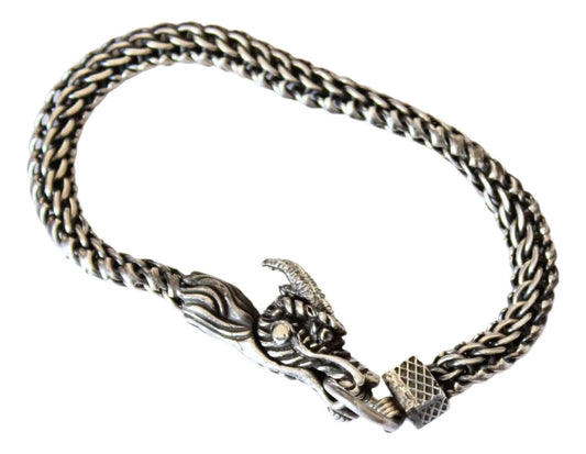Pulsera Dragón Plata 925 Hombre Tipo Bali Joyería Artesanal