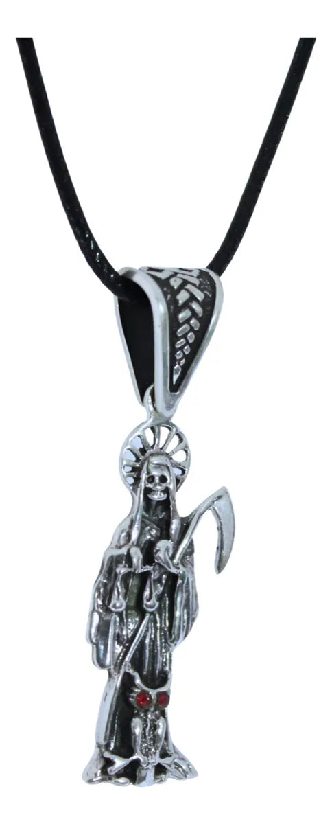 Collar Santa Muerte Plata 925 Dije Hombre Mujer Joyería Nice Plateado