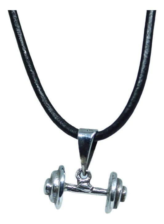 Kit Dije Mancuernita Plata 925 Cordón Piel Y Argollas Plata