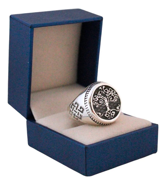 Anillo Hombre Plata 925 Árbol De La Vida Joyería Caballero