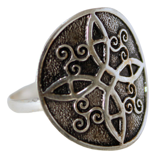 Anillo Nudo De Bruja Plata 925 Mujer Protección Amuleto Nice Plateado Ajustable