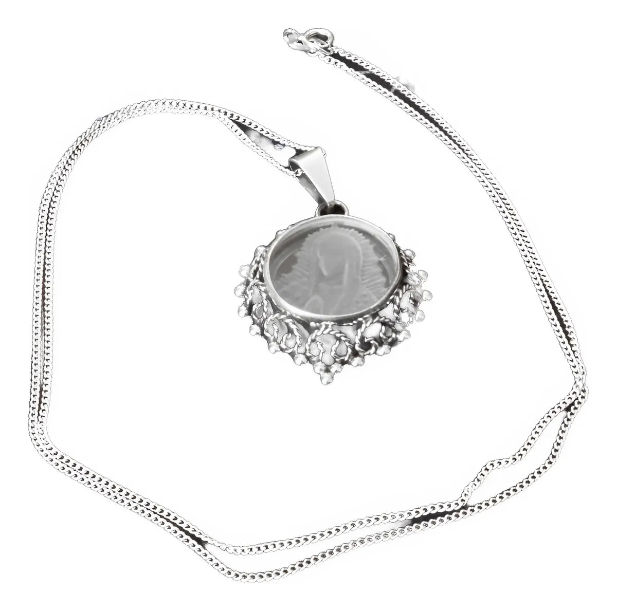 Dije Virgen Guadalupe Plata 925 Collar Hombre Mujer Joyería Plateado