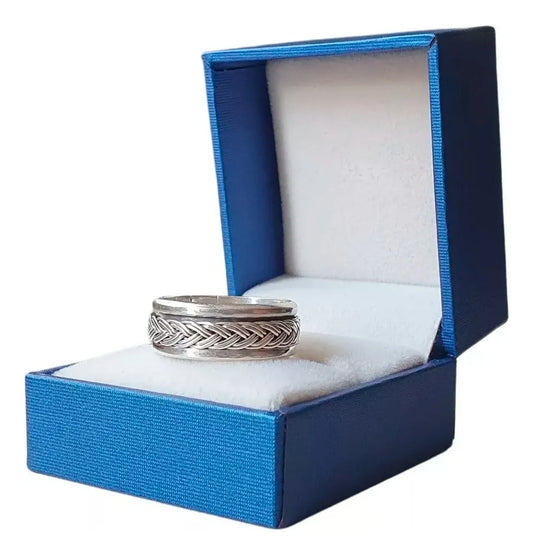 Anillos Pareja Argollas Boda Plata Promesa Amor Antiestres