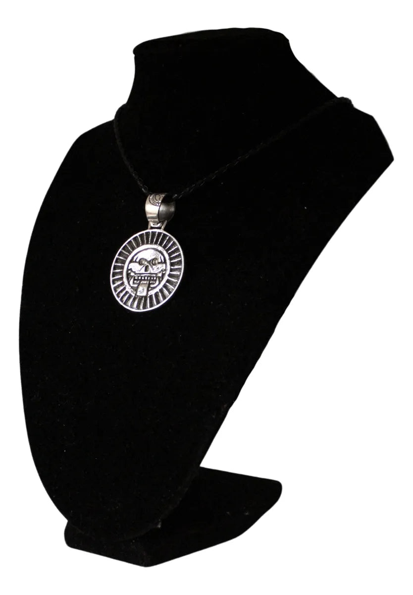 Collar Dije Dios Mictlantecuhtli Azteca Plata 925 Unisex Plateado