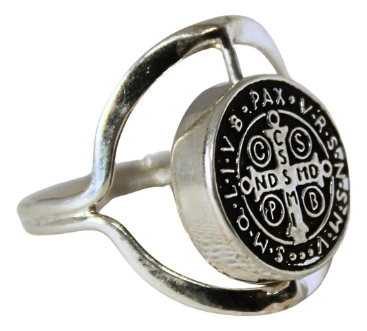 Anillo Mujer Plata 925 San Benito Rotatorio Doble Vista Nice