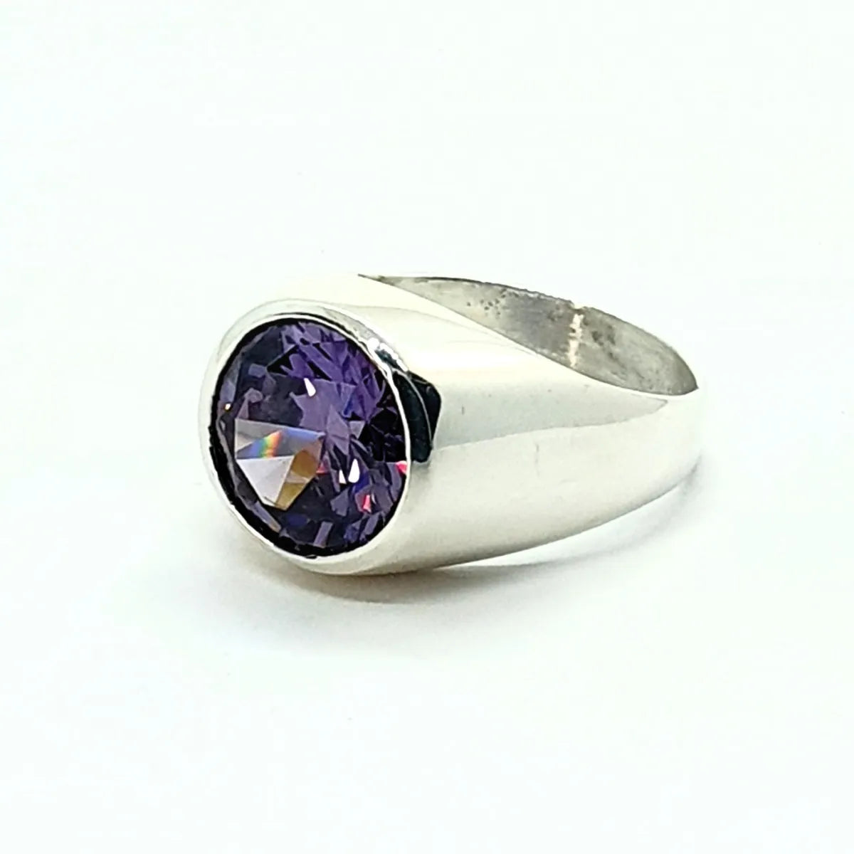 Anillo Lucas Alejandrina 8mm Plata 925 Violeta Elegante