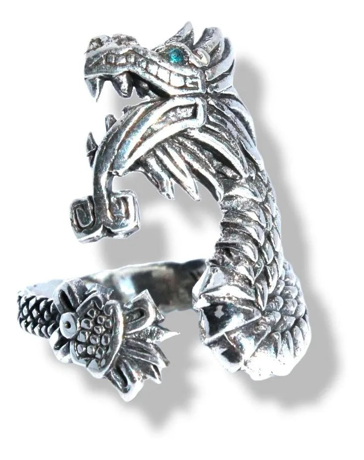 Anillo Dragón Viserion Plata Fina 925 Hombre Mujer Ajustable