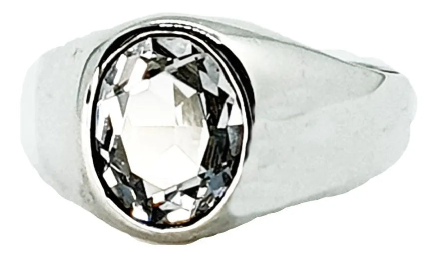 Anillo David Plata 925 Hombre Zirconia 10x12mm Elegante