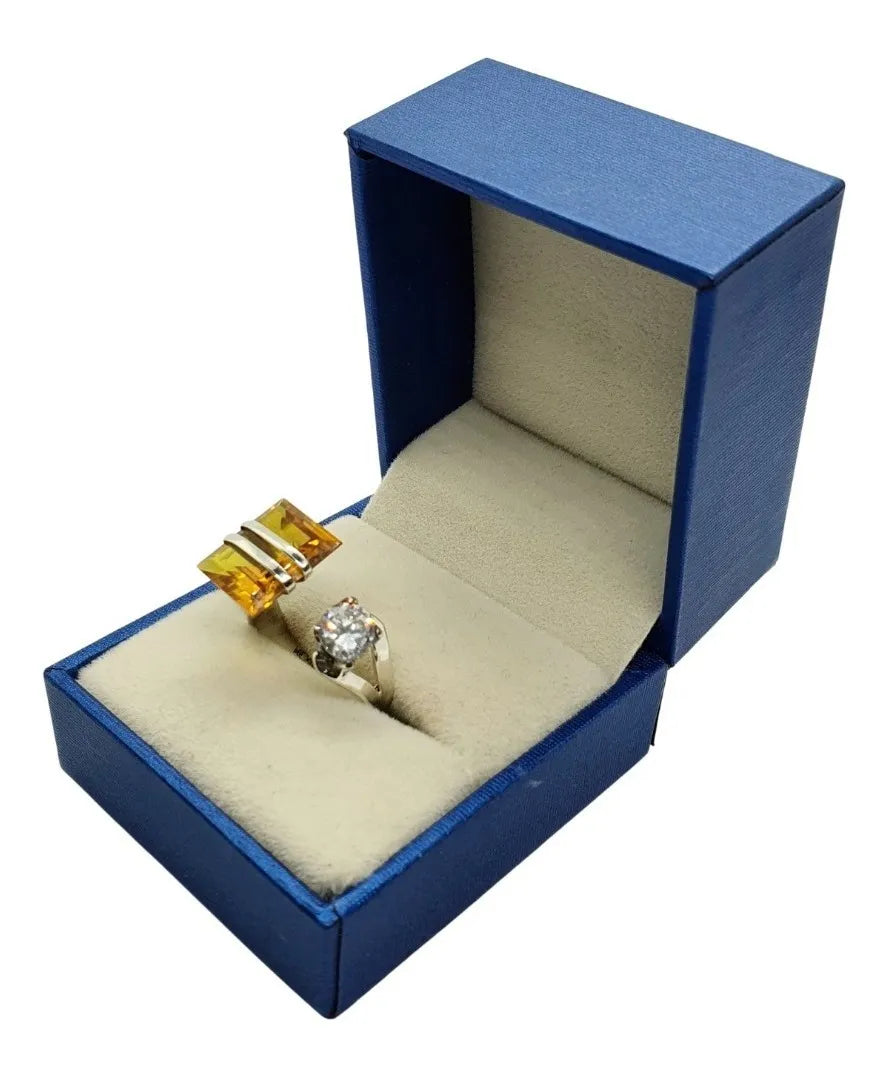 Anillo De Mujer Citlallicu Plata 925 Promesa Dama Compromiso Dorado Y Diamante