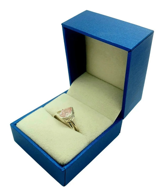 Anillo Compromiso Gota Plata 925 Mujer Promesa Matrimonio