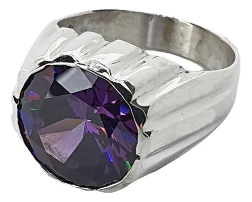 Anillo Alonzo: Plata 925, Zirconia Color Alejandrina De 14mm