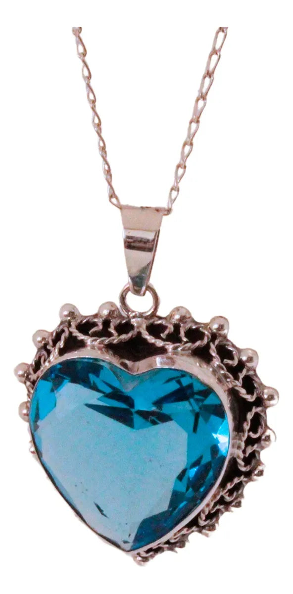 Dije Titanic Corazones Plata 925 Taxco Cristal Hecho A Mano