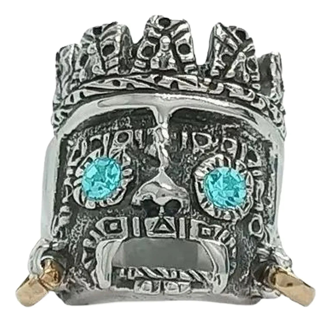 Anillo Dios Azteca Tlaloc Plata 925 Hombre Zirconia Caballero | Joyería Gamma