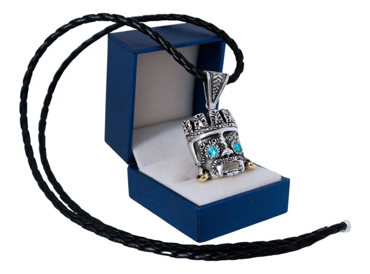 Dije Dios Tlaloc Plata 925 Hombre Azteca Caballero Con Piel
