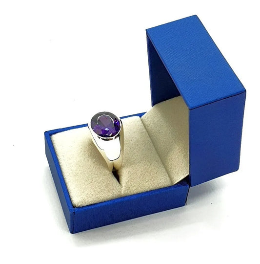 Anillo Luis Plata 925 Zirconia Alejandrina 12x14mm Hombre