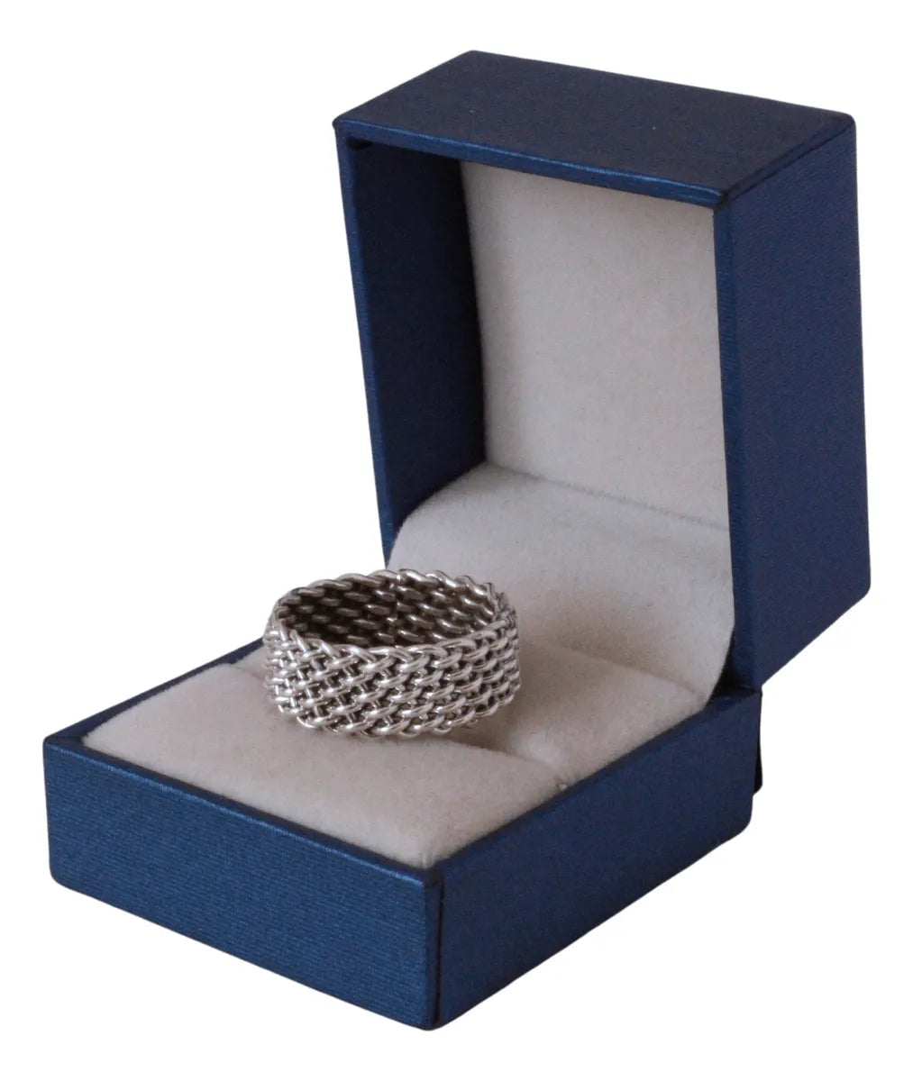 Anillo Promesa Encadenado 8mm Matrimonio Plata Joyería Gamma