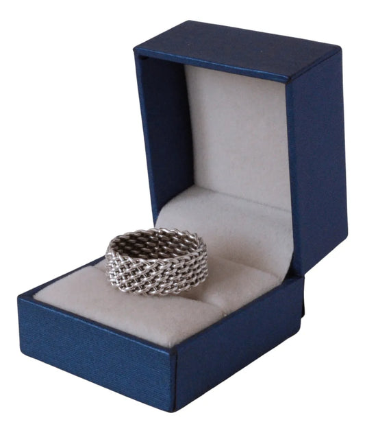 Anillo Promesa Encadenado 8mm Matrimonio Plata Joyería Gamma