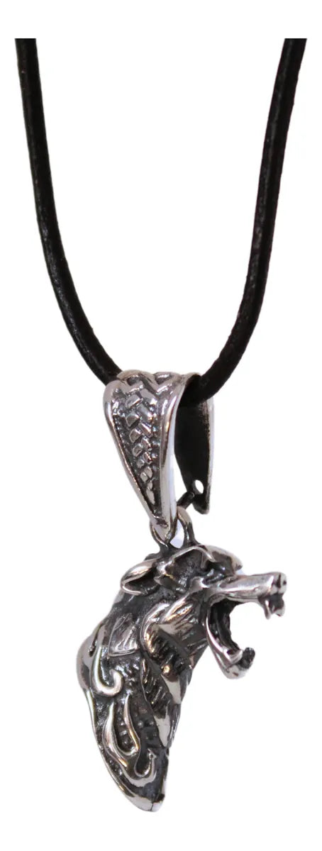 Dije Lobo Salvaje Plata 925 Hombre Mujer Collar Piel Regalo Plateado
