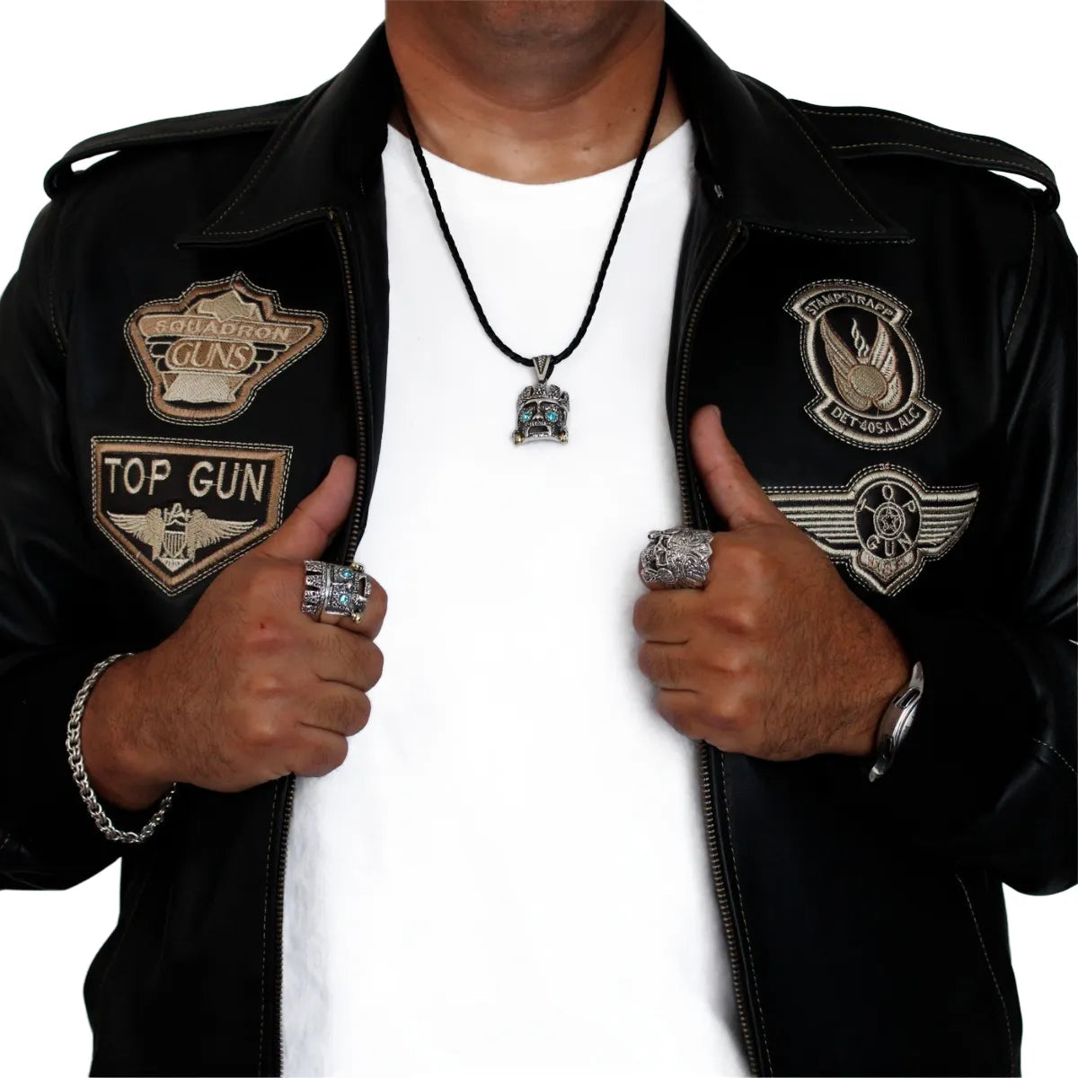 Dije Dios Tlaloc Plata 925 Hombre Azteca Caballero Con Piel