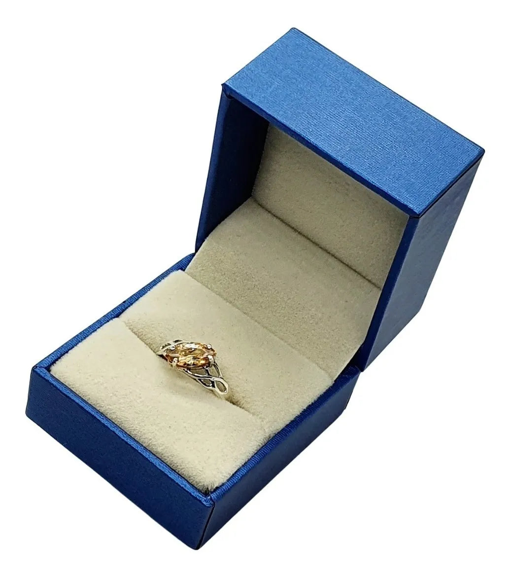 Anillo Compromiso Némesis Plata 925 Mujer Promesa Matrimonio Ocre