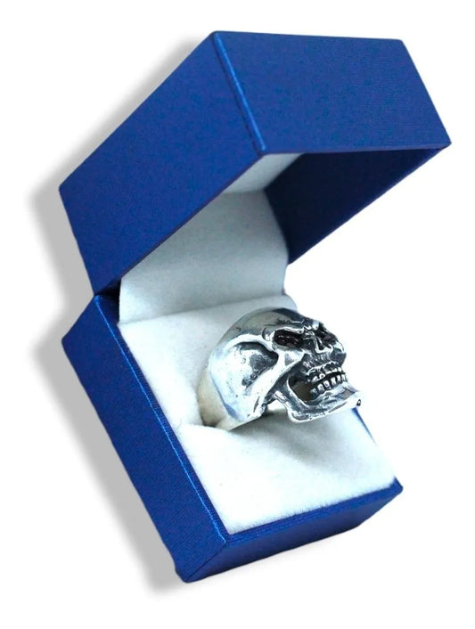 Anillo Hombre Calavera Plata 925 Cráneo Macizo Gótico Cráneo